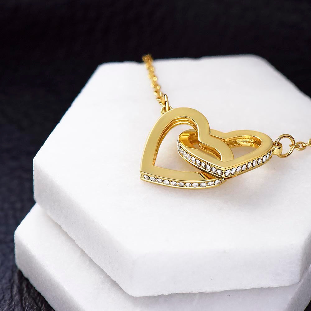 Sympathy Gift - Interlocking Hearts Memorial Necklace - Love Leaves Memories