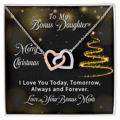 Bonus Daughter - Merry Christmas - Interlocking Hearts