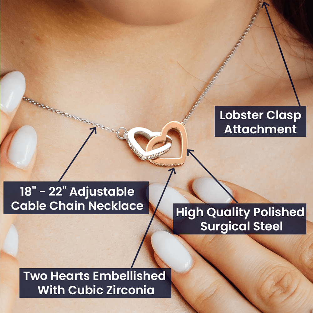 Sympathy Gift - Interlocking Hearts Memorial Necklace - Love Leaves Memories