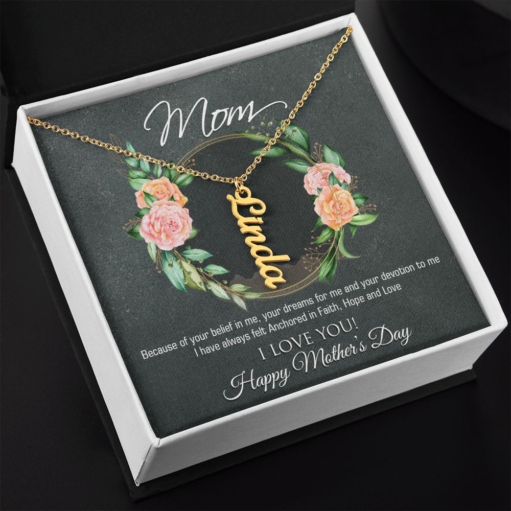 Vertical Name Necklace To Mom I'm Anchored