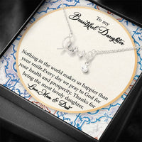 Load image into Gallery viewer, My Beautiful Daughter-Love Mom and Dad-Scripted Love Necklace
