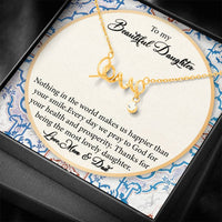 Load image into Gallery viewer, My Beautiful Daughter-Love Mom and Dad-Scripted Love Necklace
