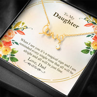 Load image into Gallery viewer, Scripted Love Necklace To My Daughter Love Dad  All Will Be Just Fine
