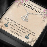 Load image into Gallery viewer, To My Marine Wife | Greatest Love Story | Anchor Necklace | Gift from Husband to Marine Wife
