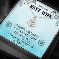 Load image into Gallery viewer, My Dear Navy Wife | Oceans of Time | Anchor Necklace | Gift for Navy Wife
