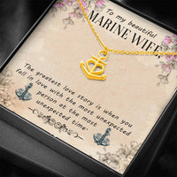 Load image into Gallery viewer, To My Marine Wife | Greatest Love Story | Anchor Necklace | Gift from Husband to Marine Wife
