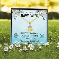 Load image into Gallery viewer, My Dear Navy Wife | Oceans of Time | Anchor Necklace | Gift for Navy Wife
