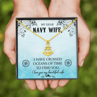 Load image into Gallery viewer, My Dear Navy Wife | Oceans of Time | Anchor Necklace | Gift for Navy Wife

