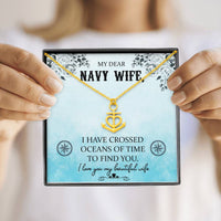 Load image into Gallery viewer, My Dear Navy Wife | Oceans of Time | Anchor Necklace | Gift for Navy Wife
