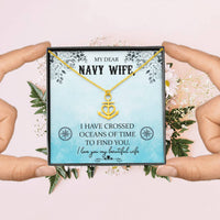 Load image into Gallery viewer, My Dear Navy Wife | Oceans of Time | Anchor Necklace | Gift for Navy Wife
