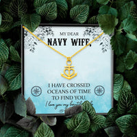 Load image into Gallery viewer, My Dear Navy Wife | Oceans of Time | Anchor Necklace | Gift for Navy Wife
