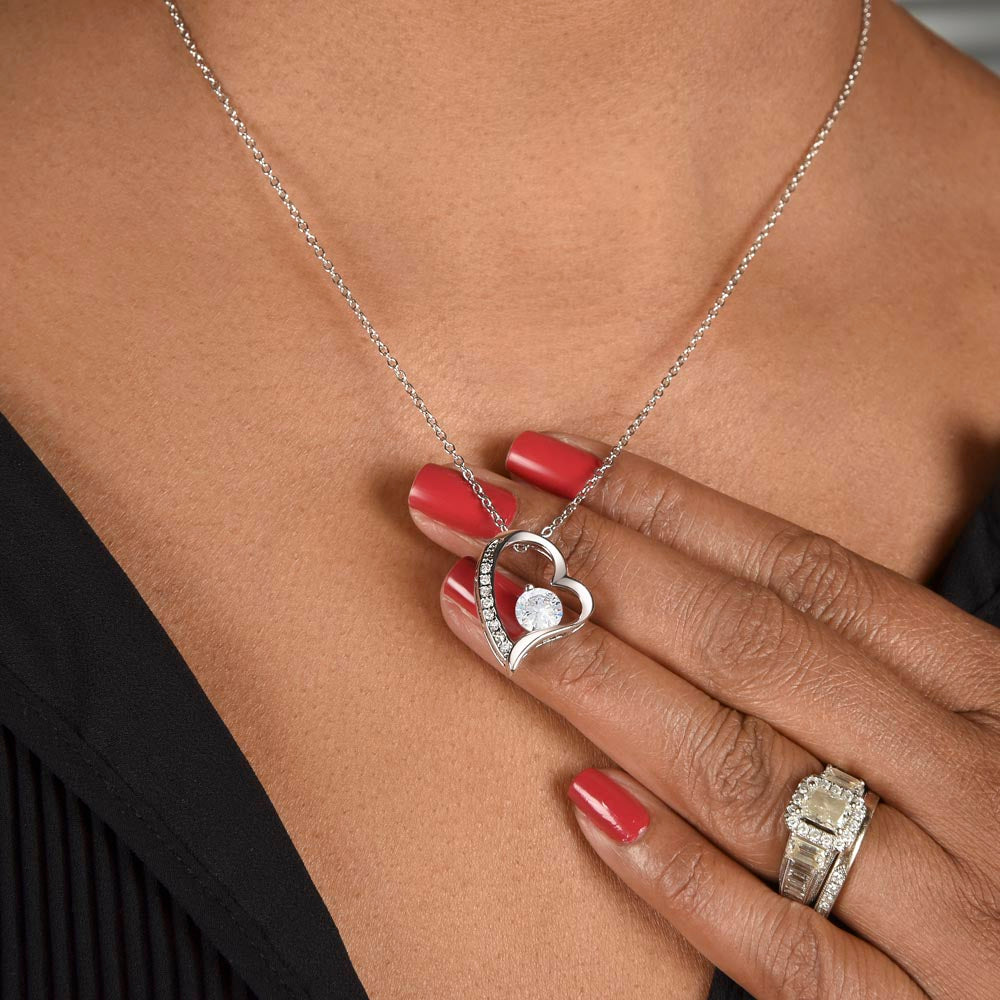 White Gold Forever Love Necklace - Eternal Love Collection - Gift for Mom