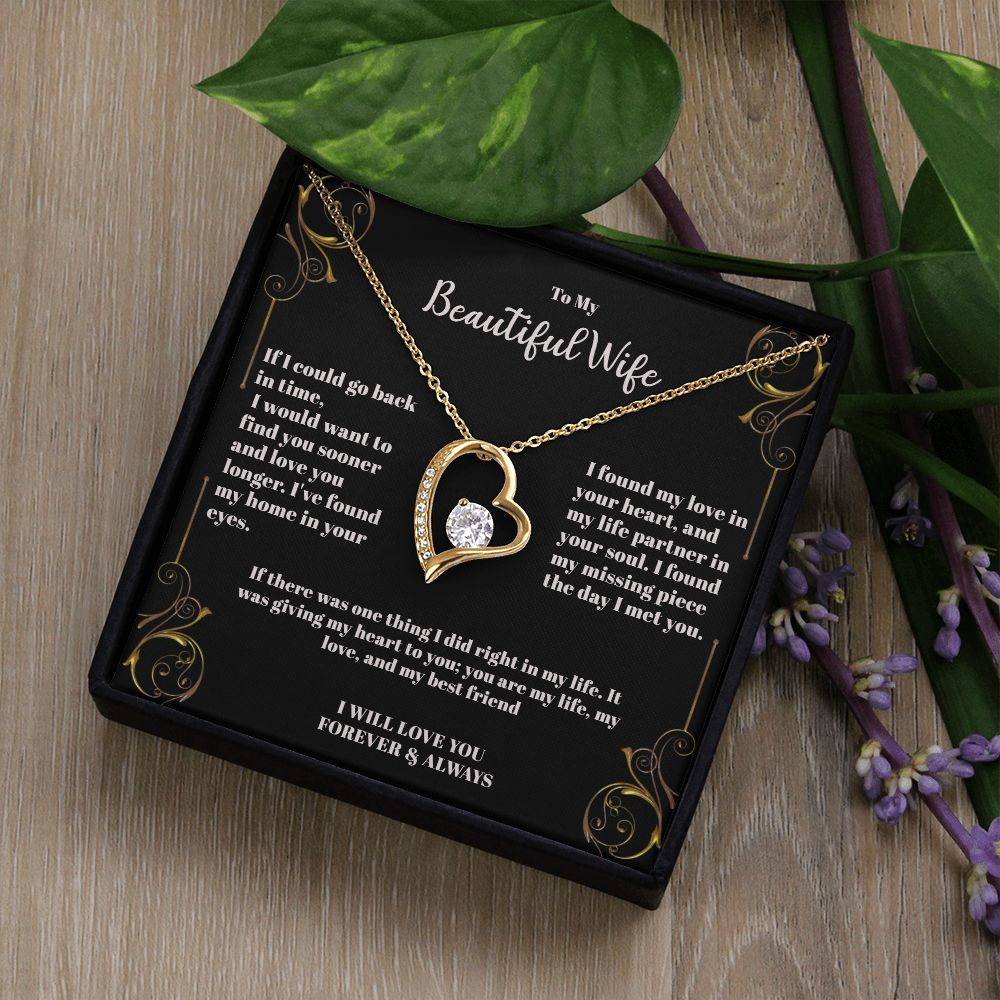 Endless Love Heart Pendant-Forever & Always Necklace for Wife