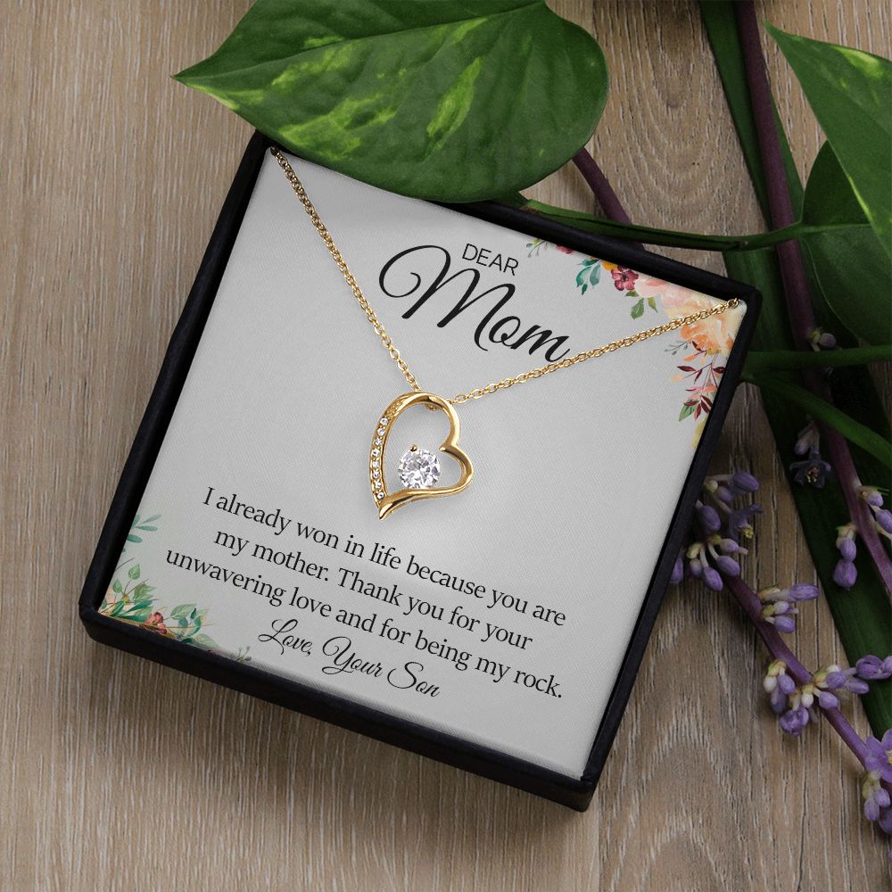 White Gold Forever Love Necklace - Eternal Love Collection - Gift for Mom