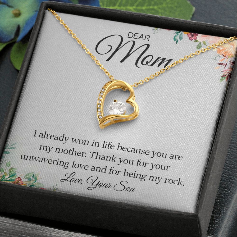White Gold Forever Love Necklace - Eternal Love Collection - Gift for Mom