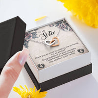 Load image into Gallery viewer, To My Sister | Congratulations on Your New Baby | Interlocking Hearts Necklace | Gift for Expectant Mother
