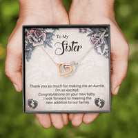 Load image into Gallery viewer, To My Sister | Congratulations on Your New Baby | Interlocking Hearts Necklace | Gift for Expectant Mother
