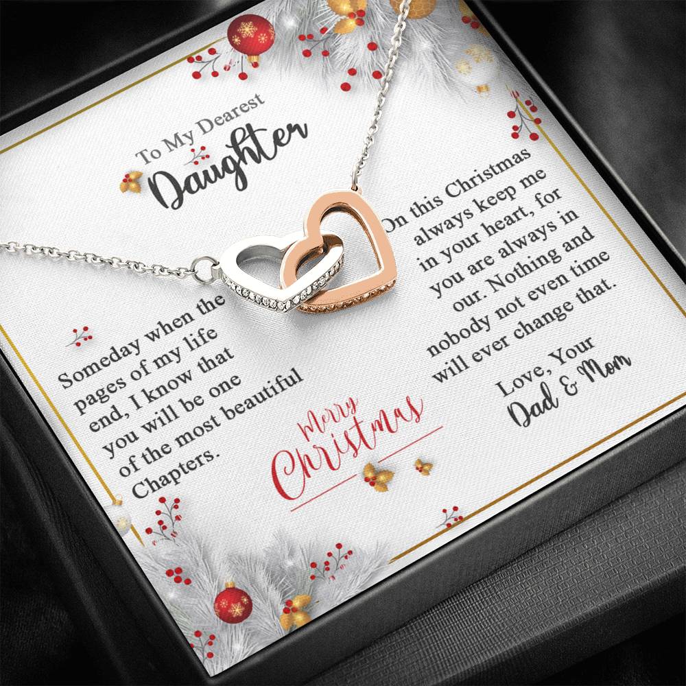 One Of The Most Beautiful Chapters-Interlocked Hearts Necklace-Gift for Daughter