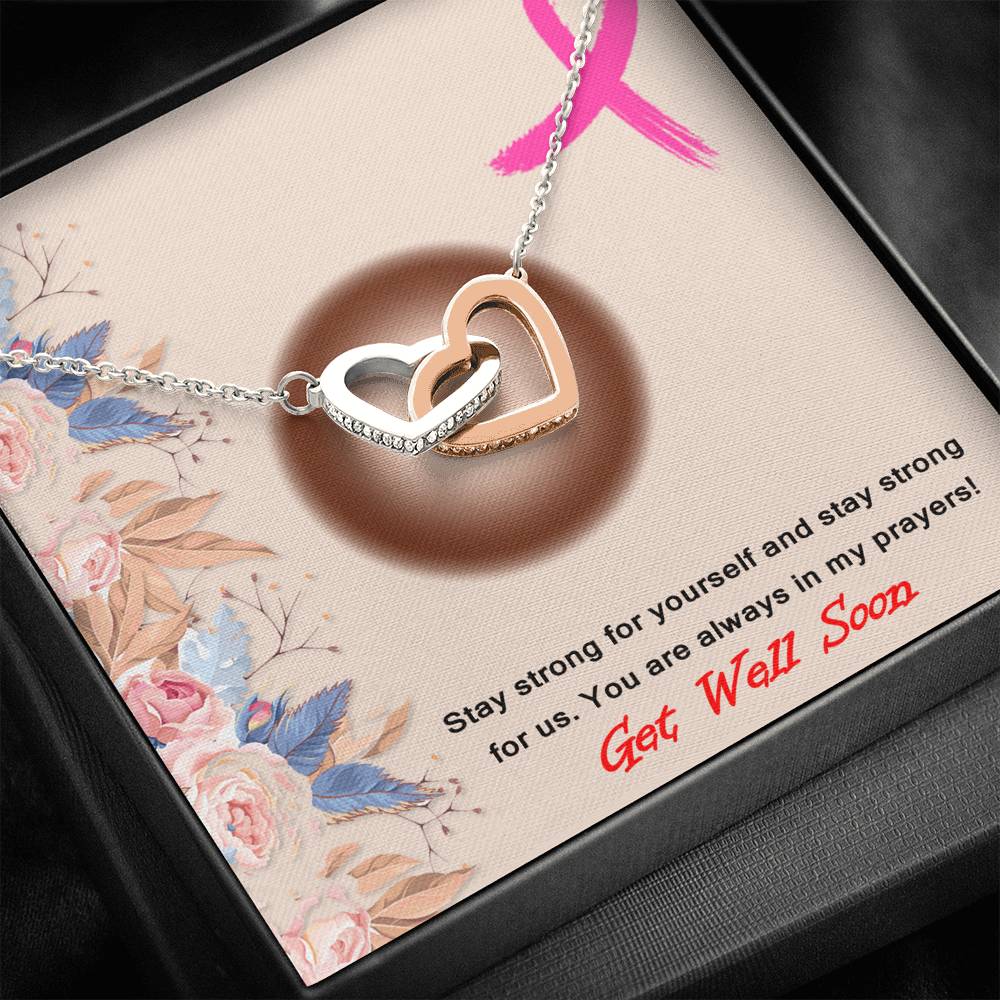 You Are Always In My Prayers-Interlocking Hearts Necklace-Get Well Soon