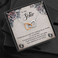 Load image into Gallery viewer, To My Sister | Congratulations on Your New Baby | Interlocking Hearts Necklace | Gift for Expectant Mother
