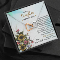 Load image into Gallery viewer, To My Daughter-Gift from Dad and Mom-Interlocking Hearts Necklace-More Beautiful Than
