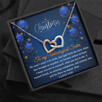 Load image into Gallery viewer, Unbiological Sister | Interlocking hearts necklace | Fate brought us together
