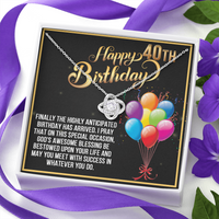 Load image into Gallery viewer, Happy 40th Birthday Love Knot Necklace
