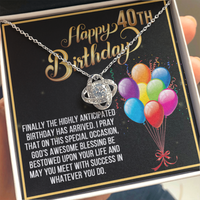 Load image into Gallery viewer, Happy 40th Birthday Love Knot Necklace
