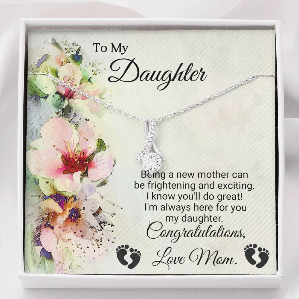 To My Expecting Daughter | Dainty Crystal Necklace | Alluring Beauty necklace | Gift for Expecting Mother|