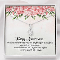 Load image into Gallery viewer, Happy Anniversary | I Would Choose You Again | Dainty Crystal Necklace | Alluring Beauty necklace | Anniversary Gift for Her |
