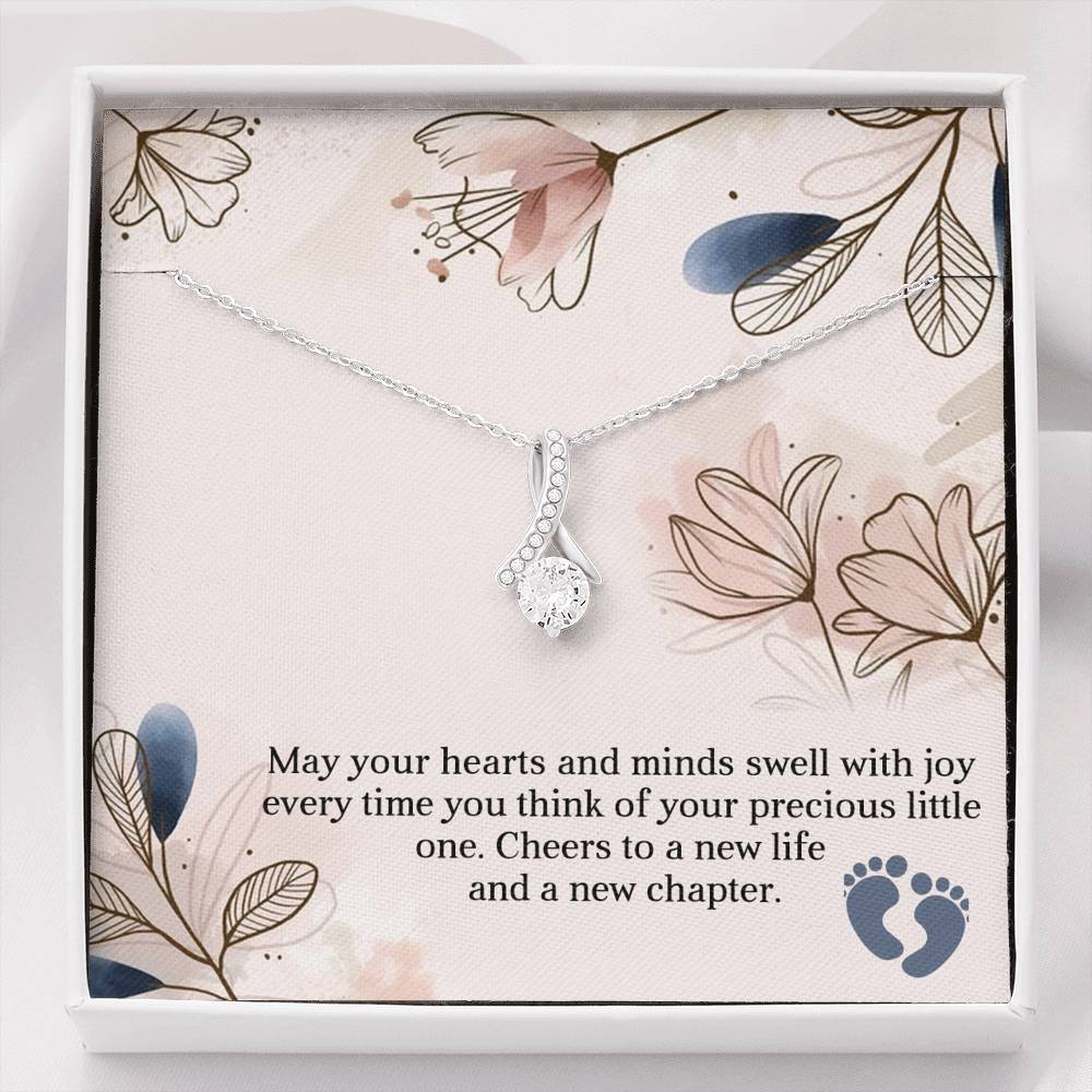 Cheers to a New Life Expectant Mother Dainty Crystal Necklace | Alluring Beauty necklace | Gift for Her |