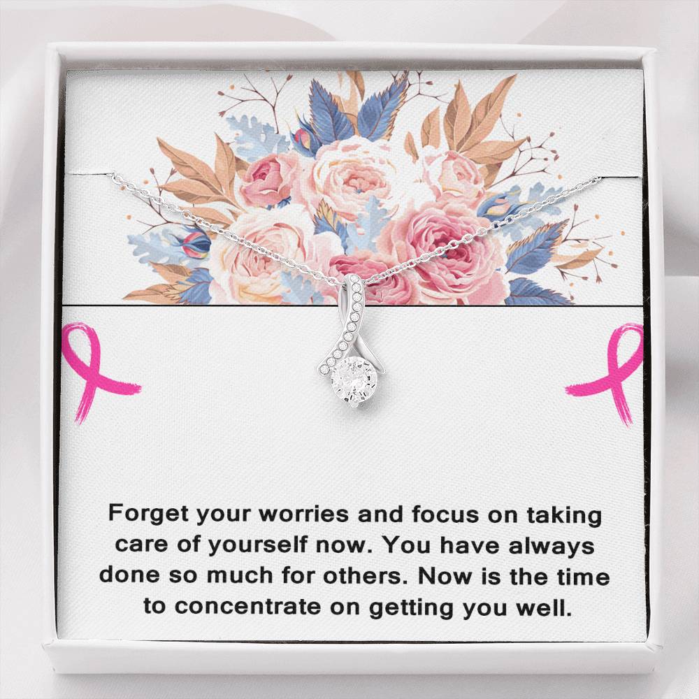 Forget Your Worries And Focus On Taking Care Of Yourself Now. Ribbon Shaped Necklace