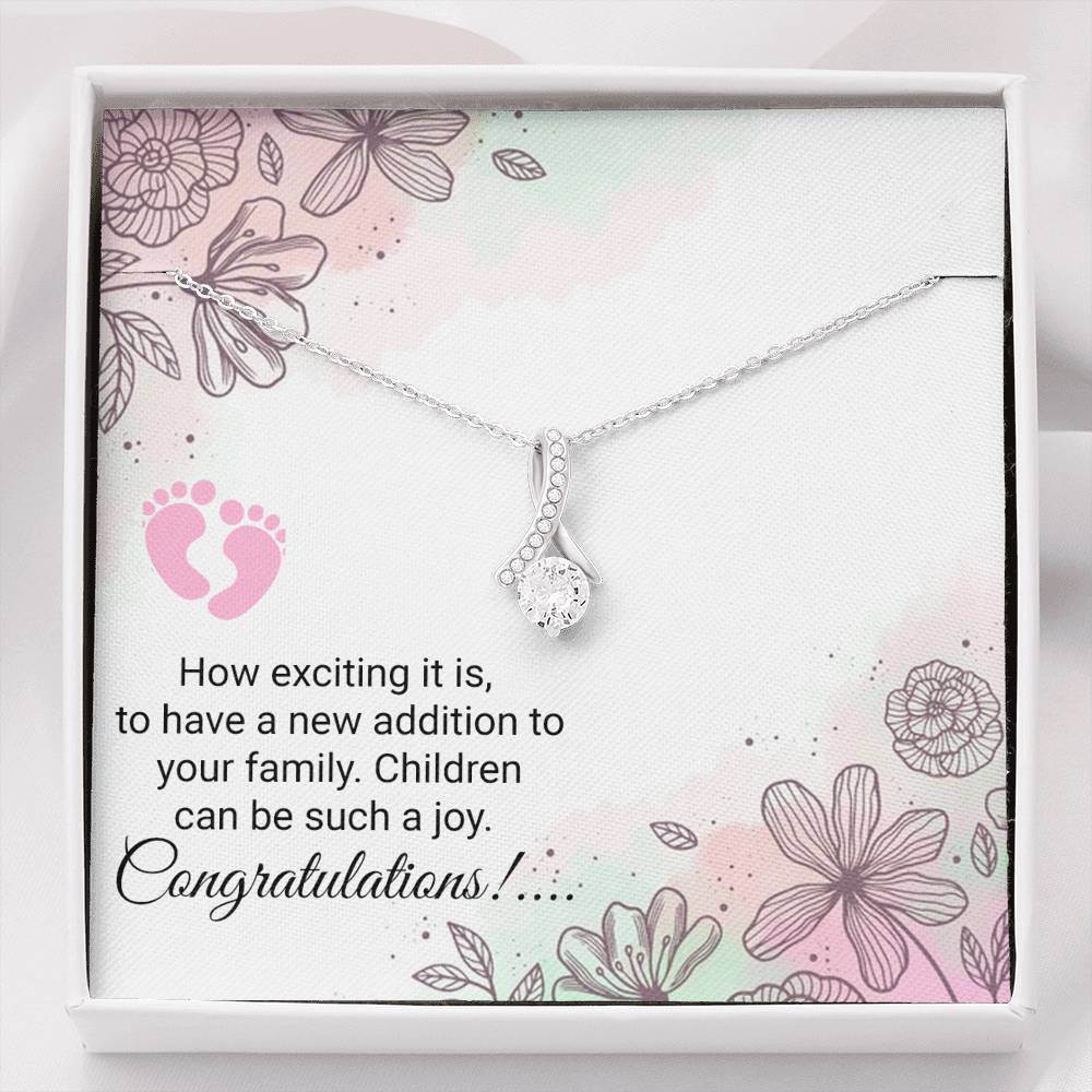 New Addition to Your Family Expectant Mother | Dainty Crystal Necklace | Alluring Beauty necklace | Gift for Expecting Mother |