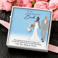 Load image into Gallery viewer, Petite Ribbon Pendant-For the Bride-May Today Be The First Day Of The Rest Your Life Filled With Love And Fellowship
