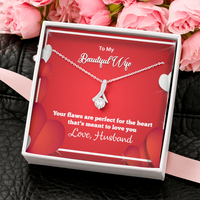 Load image into Gallery viewer, Petite Ribbon Necklace, Your Flaws Are Perfect For The Heart That&#39;s Meant To Love You
