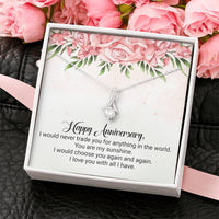 Load image into Gallery viewer, Happy Anniversary | I Would Choose You Again | Dainty Crystal Necklace | Alluring Beauty necklace | Anniversary Gift for Her |
