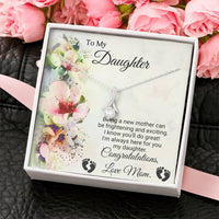 Load image into Gallery viewer, To My Expecting Daughter | Dainty Crystal Necklace | Alluring Beauty necklace | Gift for Expecting Mother|
