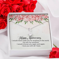 Load image into Gallery viewer, Happy Anniversary | I Would Choose You Again | Dainty Crystal Necklace | Alluring Beauty necklace | Anniversary Gift for Her |
