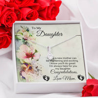 Load image into Gallery viewer, To My Expecting Daughter | Dainty Crystal Necklace | Alluring Beauty necklace | Gift for Expecting Mother|
