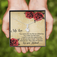 Load image into Gallery viewer, My Love You Make Me Feel Alive | From Husband | Dainty Crystal Necklace | Alluring Beauty necklace | Gift for Wife |

