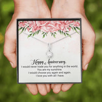 Load image into Gallery viewer, Happy Anniversary | I Would Choose You Again | Dainty Crystal Necklace | Alluring Beauty necklace | Anniversary Gift for Her |
