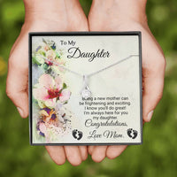 Load image into Gallery viewer, To My Expecting Daughter | Dainty Crystal Necklace | Alluring Beauty necklace | Gift for Expecting Mother|
