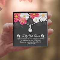 Load image into Gallery viewer, To My Best Friend-Your First Child | Dainty Crystal Necklace | Alluring Beauty necklace | Gift for Expectant Mother |
