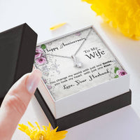 Load image into Gallery viewer, Ribbon Shaped Necklace, To My Wife, You Change My World With Just One Smile
