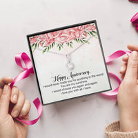 Load image into Gallery viewer, Happy Anniversary | I Would Choose You Again | Dainty Crystal Necklace | Alluring Beauty necklace | Anniversary Gift for Her |
