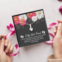 Load image into Gallery viewer, To My Best Friend-Your First Child | Dainty Crystal Necklace | Alluring Beauty necklace | Gift for Expectant Mother |
