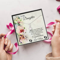 Load image into Gallery viewer, To My Expecting Daughter | Dainty Crystal Necklace | Alluring Beauty necklace | Gift for Expecting Mother|
