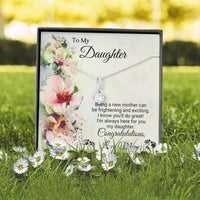 Load image into Gallery viewer, To My Expecting Daughter | Dainty Crystal Necklace | Alluring Beauty necklace | Gift for Expecting Mother|
