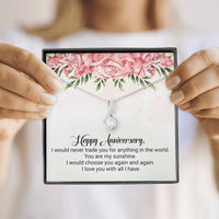 Load image into Gallery viewer, Happy Anniversary | I Would Choose You Again | Dainty Crystal Necklace | Alluring Beauty necklace | Anniversary Gift for Her |
