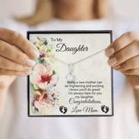 Load image into Gallery viewer, To My Expecting Daughter | Dainty Crystal Necklace | Alluring Beauty necklace | Gift for Expecting Mother|
